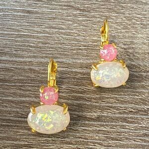 Bohemian pink hoop earrings A697